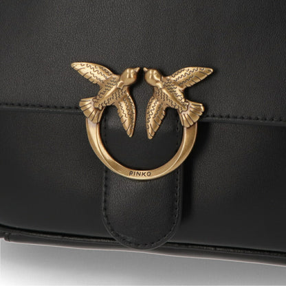 PINKO ハンドバッグ ブラウン ブラック レザー ショルダーバッグ 1P22AJ-Y6XT