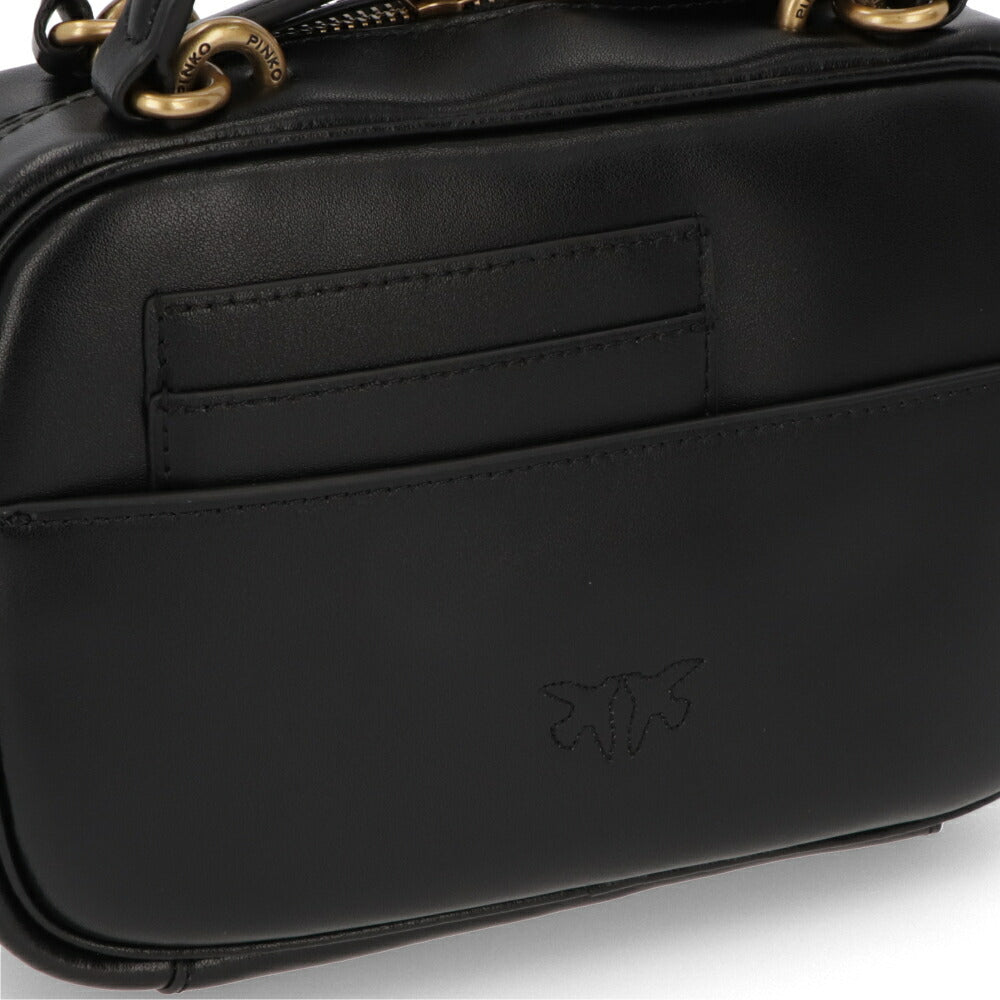 PINKO ハンドバッグ ブラウン ブラック レザー ショルダーバッグ 1P22AJ-Y6XT