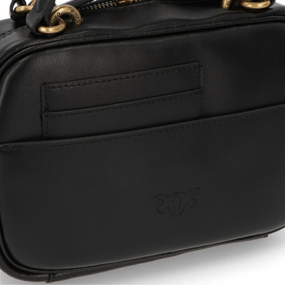 PINKO ハンドバッグ ブラウン ブラック レザー ショルダーバッグ 1P22AJ-Y6XT
