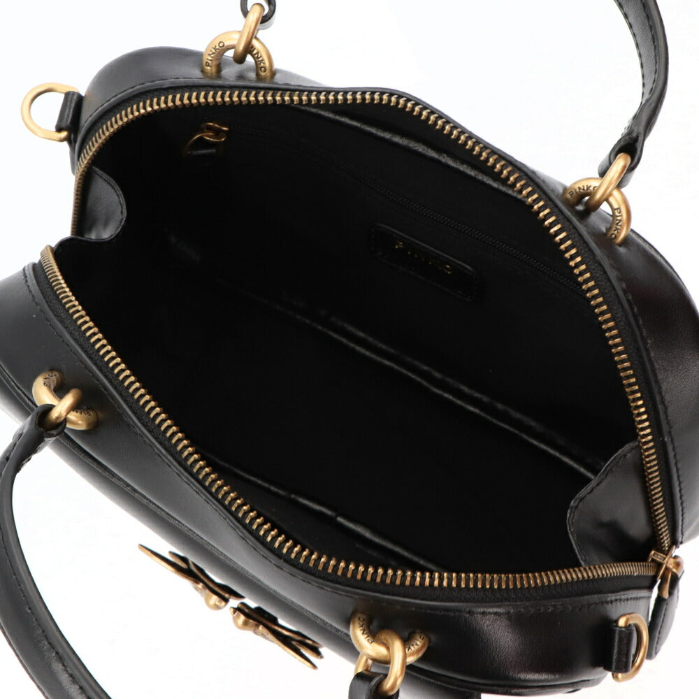 PINKO ハンドバッグ ブラウン ブラック レザー ショルダーバッグ 1P22AJ-Y6XT