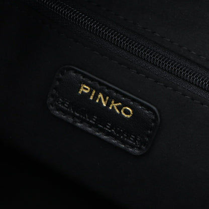 PINKO ハンドバッグ ブラウン ブラック レザー ショルダーバッグ 1P22AJ-Y6XT