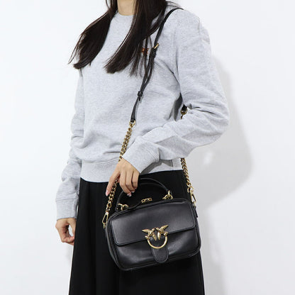 PINKO ハンドバッグ ブラック レザー ショルダーバッグ 1P21UD-Y6JC