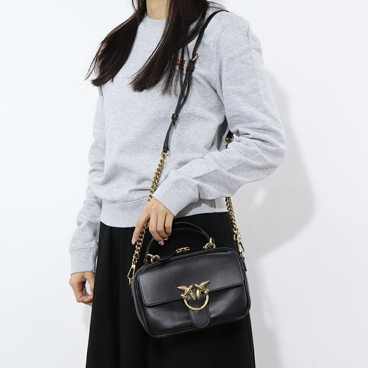 PINKO ハンドバッグ ブラック レザー ショルダーバッグ 1P21UD-Y6JC