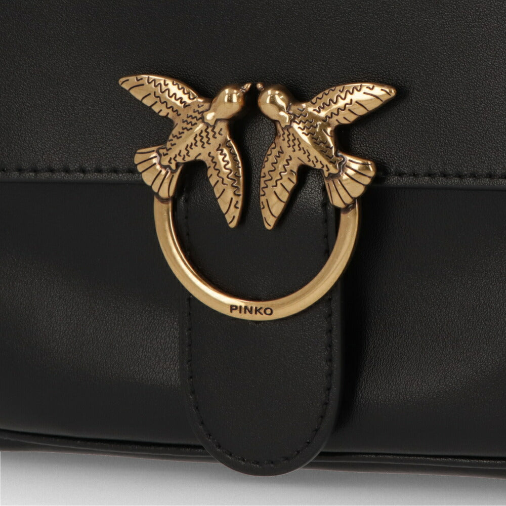 PINKO ハンドバッグ ブラック レザー ショルダーバッグ 1P21UD-Y6JC