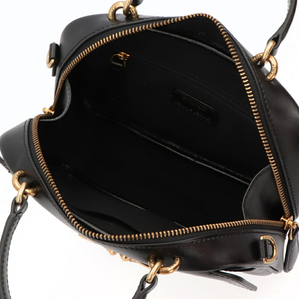 PINKO ハンドバッグ ブラック レザー ショルダーバッグ 1P21UD-Y6JC
