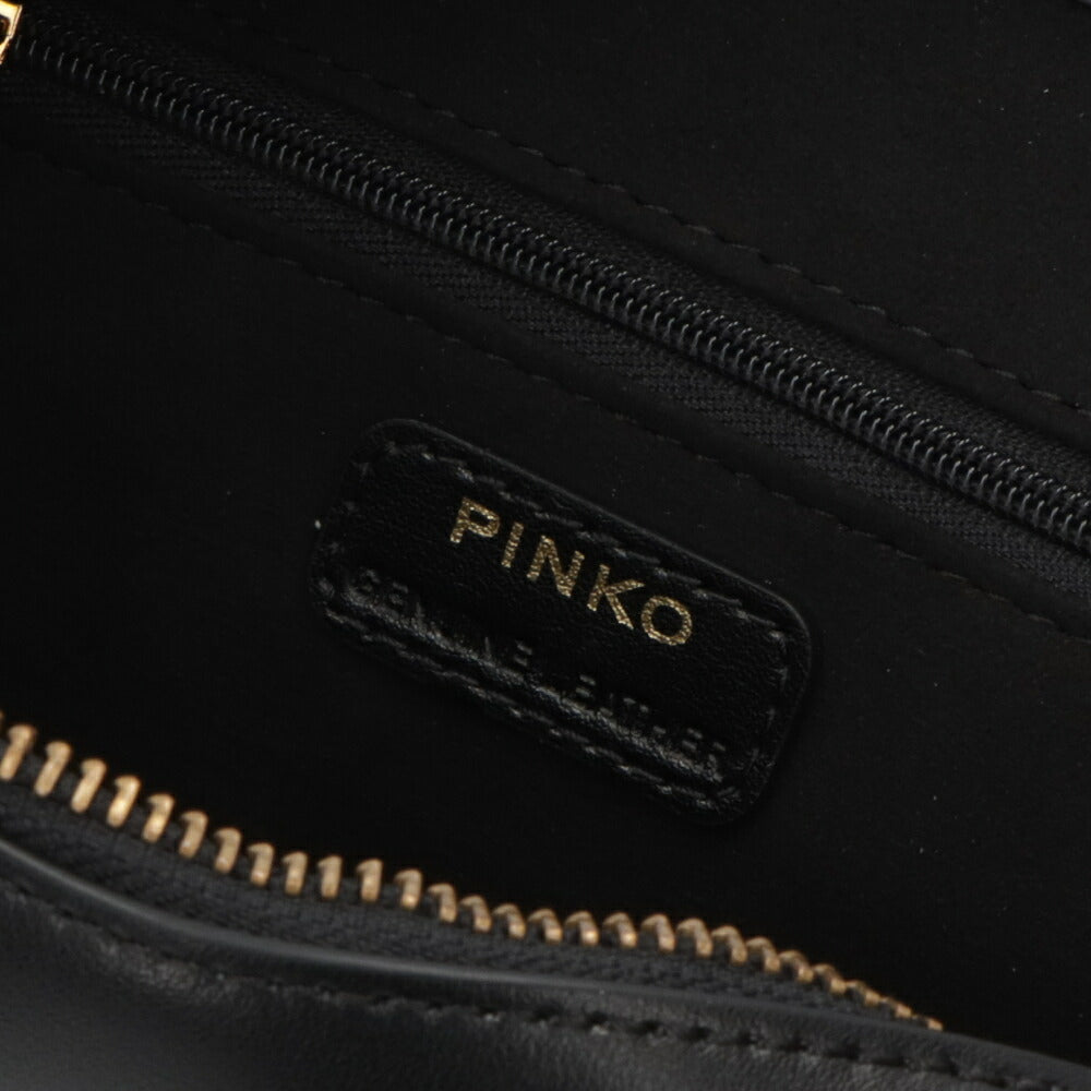 PINKO ハンドバッグ ブラック レザー ショルダーバッグ 1P21UD-Y6JC
