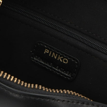 PINKO ハンドバッグ ブラック レザー ショルダーバッグ 1P21UD-Y6JC