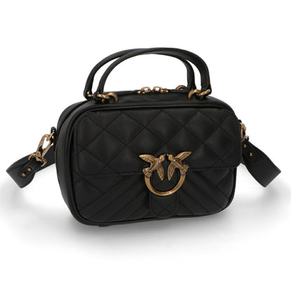 PINKO ハンドバッグ ブラック レザー キルティング ショルダーバッグ 1P22BR-Y7FX