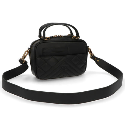 PINKO ハンドバッグ ブラック レザー キルティング ショルダーバッグ 1P22BR-Y7FX