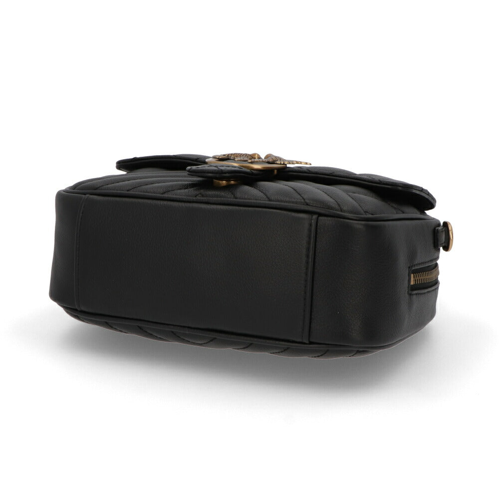 PINKO ハンドバッグ ブラック レザー キルティング ショルダーバッグ 1P22BR-Y7FX