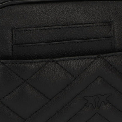 PINKO ハンドバッグ ブラック レザー キルティング ショルダーバッグ 1P22BR-Y7FX
