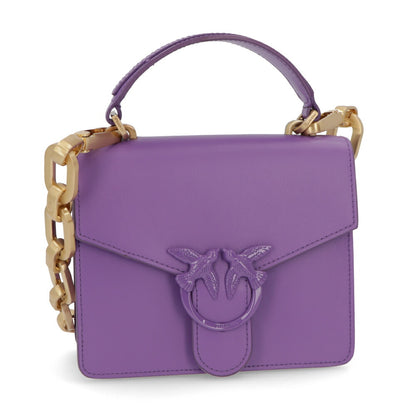 PINKO ハンドバッグ パープル ブラック レザー チェーン ショルダーバッグ 1P22AQ-Y7GK