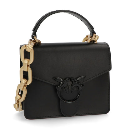 PINKO ハンドバッグ パープル ブラック レザー チェーン ショルダーバッグ 1P22AQ-Y7GK