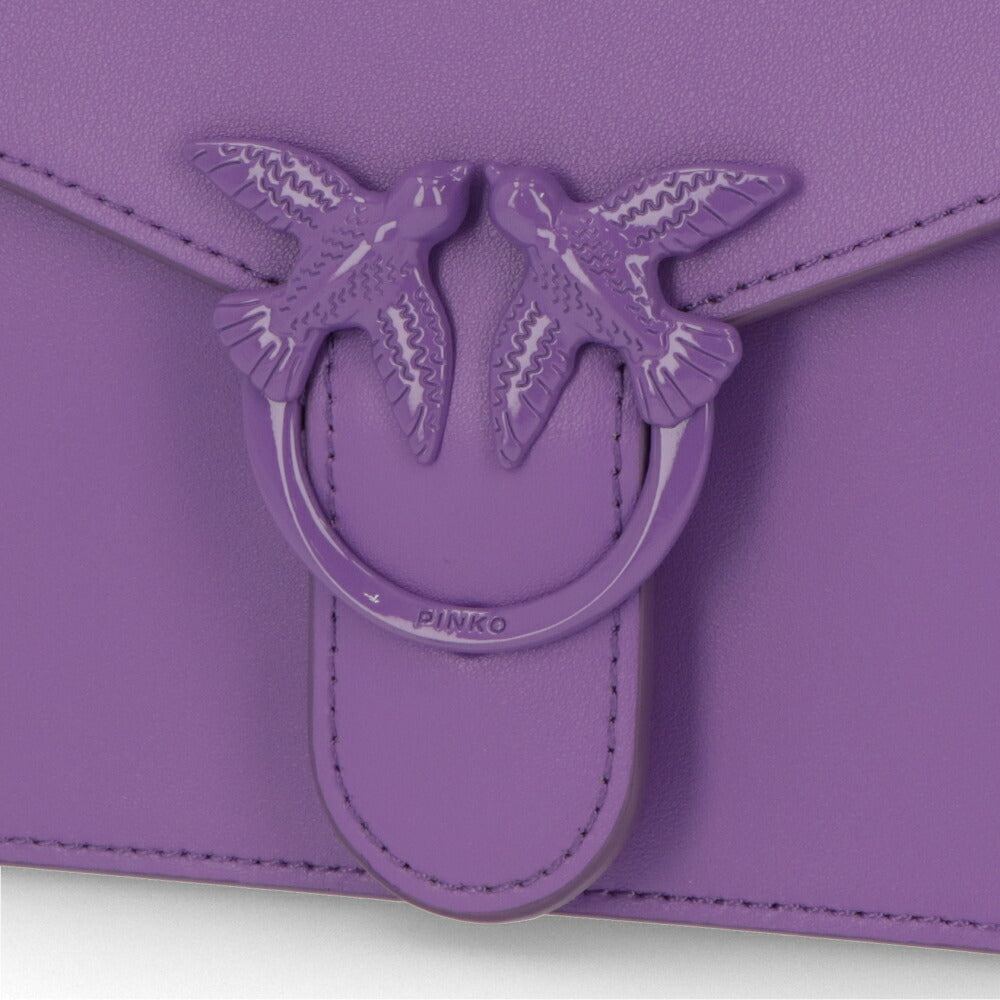 PINKO ハンドバッグ パープル ブラック レザー チェーン ショルダーバッグ 1P22AQ-Y7GK
