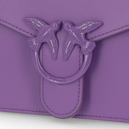 PINKO ハンドバッグ パープル ブラック レザー チェーン ショルダーバッグ 1P22AQ-Y7GK