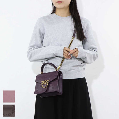 PINKO ハンドバッグ ピンク パープル レザー ショルダーバッグ 1P22VP-A042