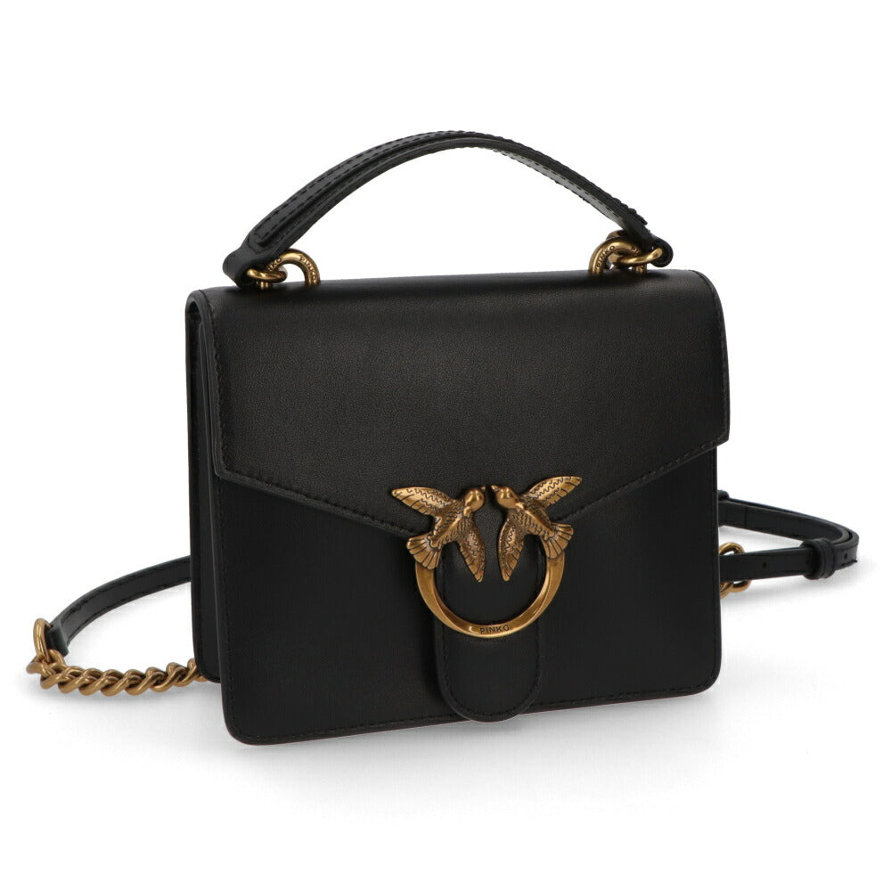 PINKO ハンドバッグ ブラック レザー ショルダーバッグ 1P221V-Y6XT