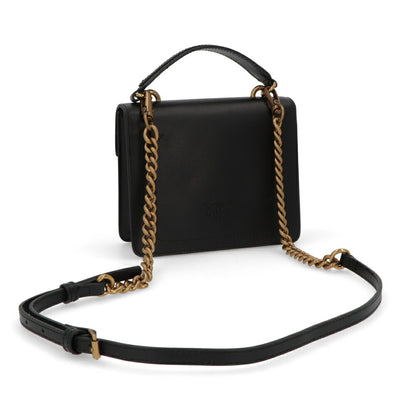 PINKO ハンドバッグ ブラック レザー ショルダーバッグ 1P221V-Y6XT