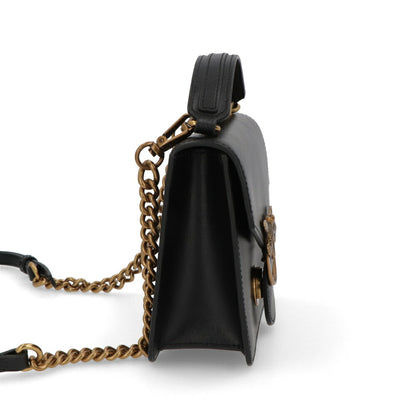 PINKO ハンドバッグ ブラック レザー ショルダーバッグ 1P221V-Y6XT