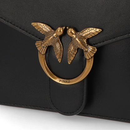 PINKO ハンドバッグ ブラック レザー ショルダーバッグ 1P221V-Y6XT