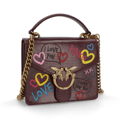 PINKO ハンドバッグ イエロー パープル レザー ショルダーバッグ 1P22W6-A043