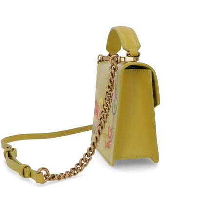 PINKO ハンドバッグ イエロー パープル レザー ショルダーバッグ 1P22W6-A043