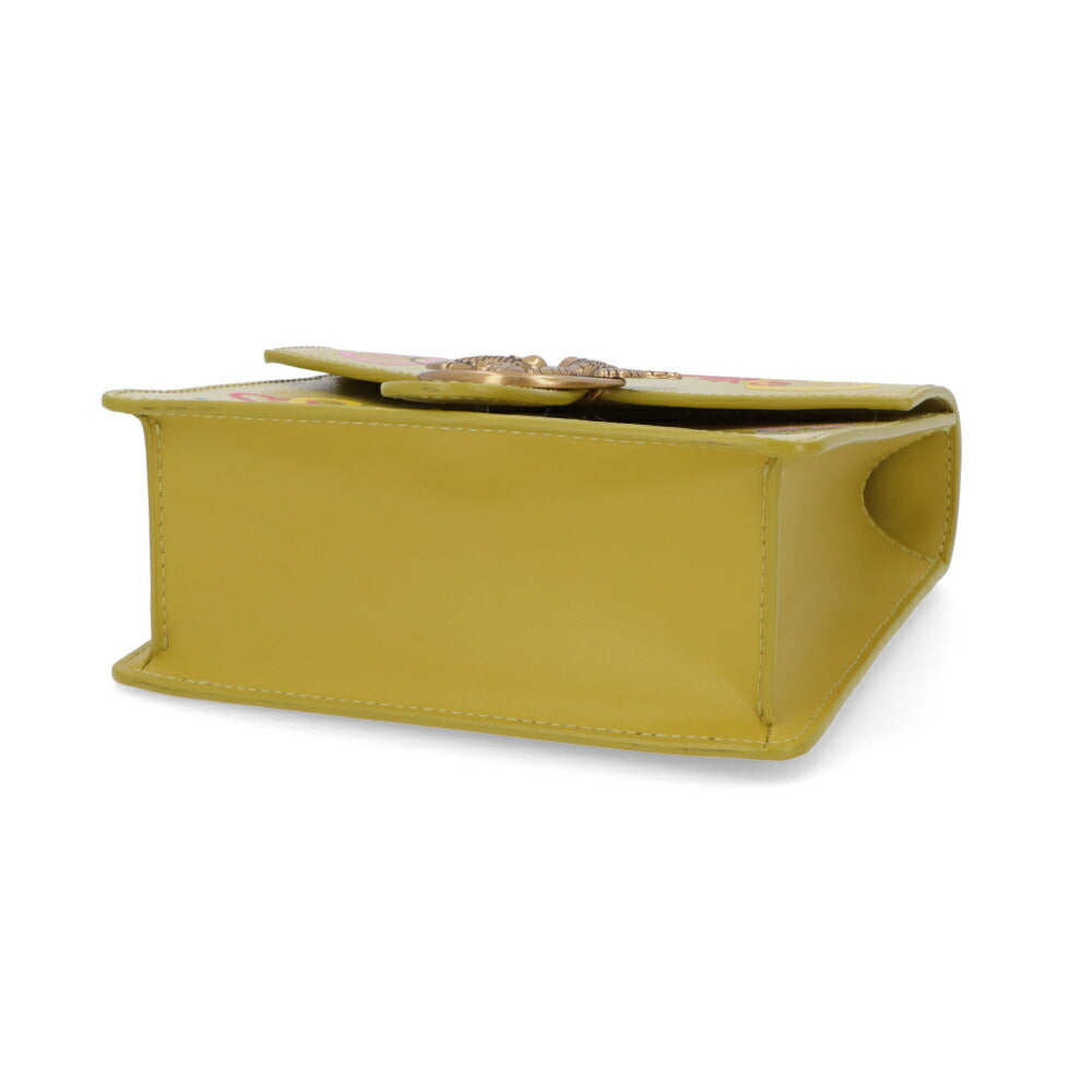 PINKO ハンドバッグ イエロー パープル レザー ショルダーバッグ 1P22W6-A043