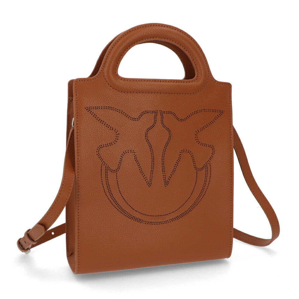 PINKO ハンドバッグ ブラウン ブラック レザー ショルダーバッグ 1P22LZ-Y7TH