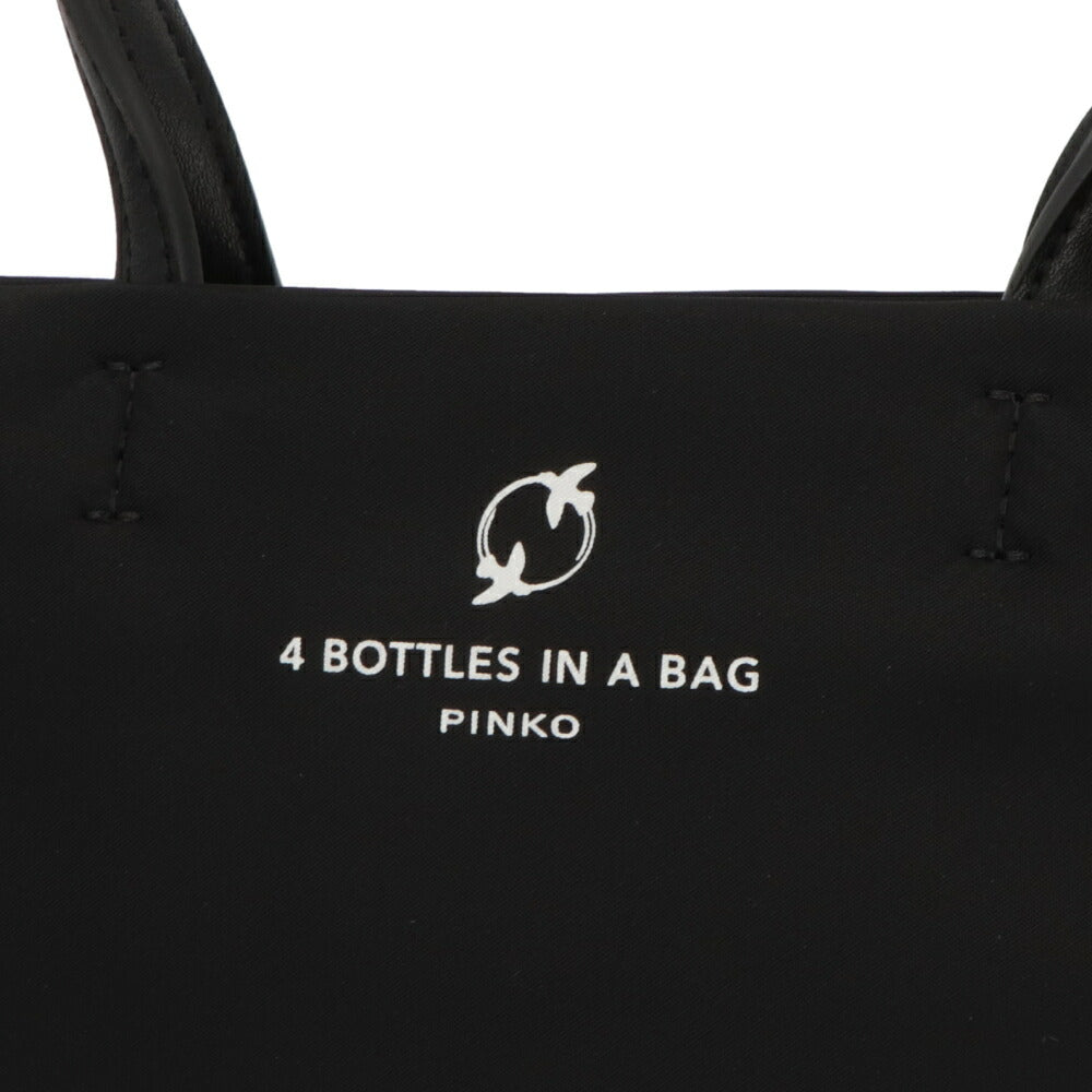 PINKO ハンドバッグ ピンク ブラック ナイロン ショルダーバッグ 1P22KU-Y7UX