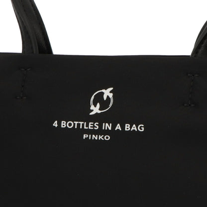 PINKO ハンドバッグ ピンク ブラック ナイロン ショルダーバッグ 1P22KU-Y7UX