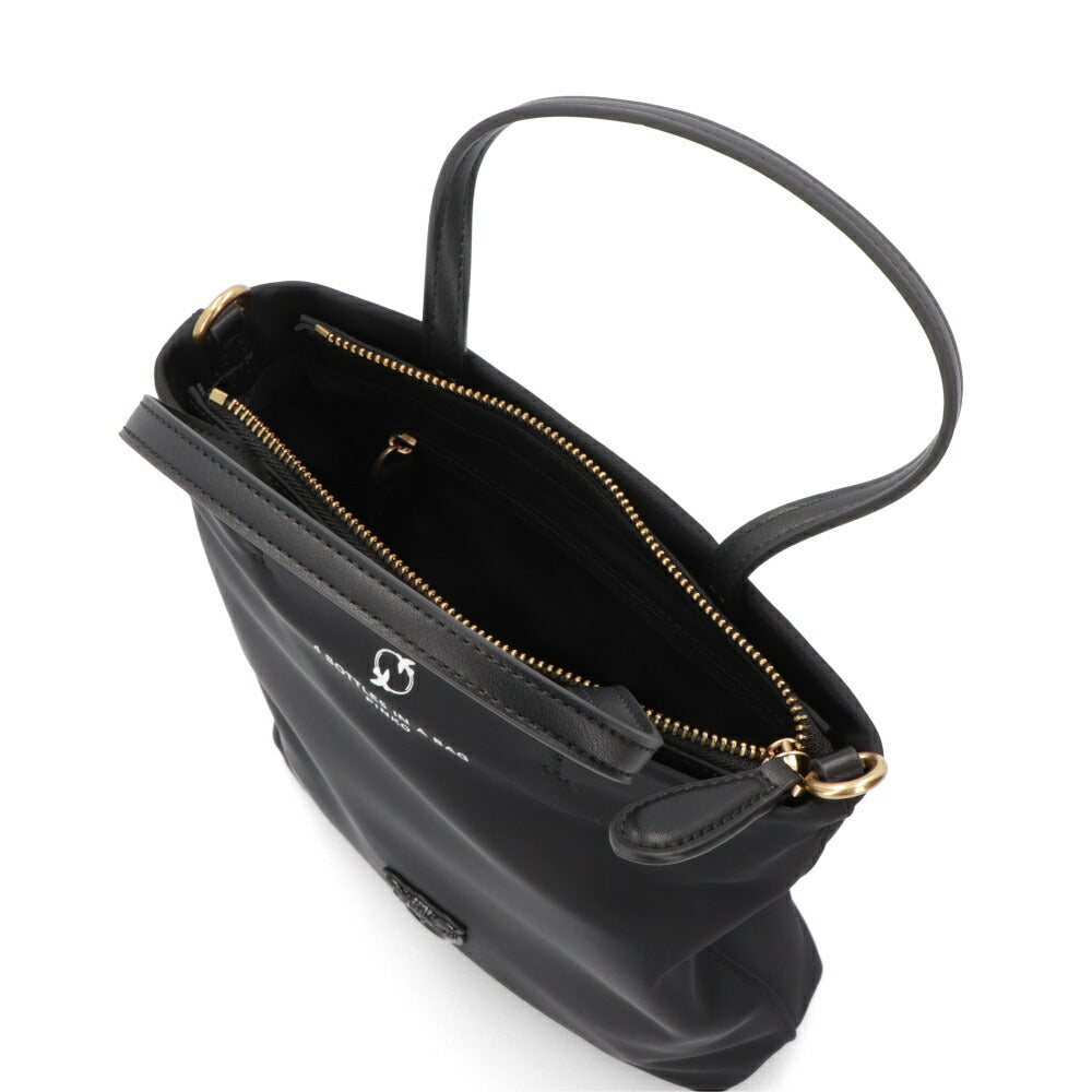 PINKO ハンドバッグ ピンク ブラック ナイロン ショルダーバッグ 1P22KU-Y7UX