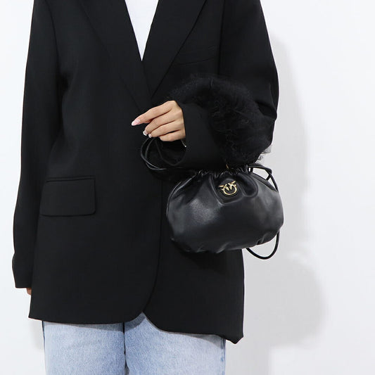 PINKO ハンドバッグ ブラック ミニバッグ レザー 100192-A0F2