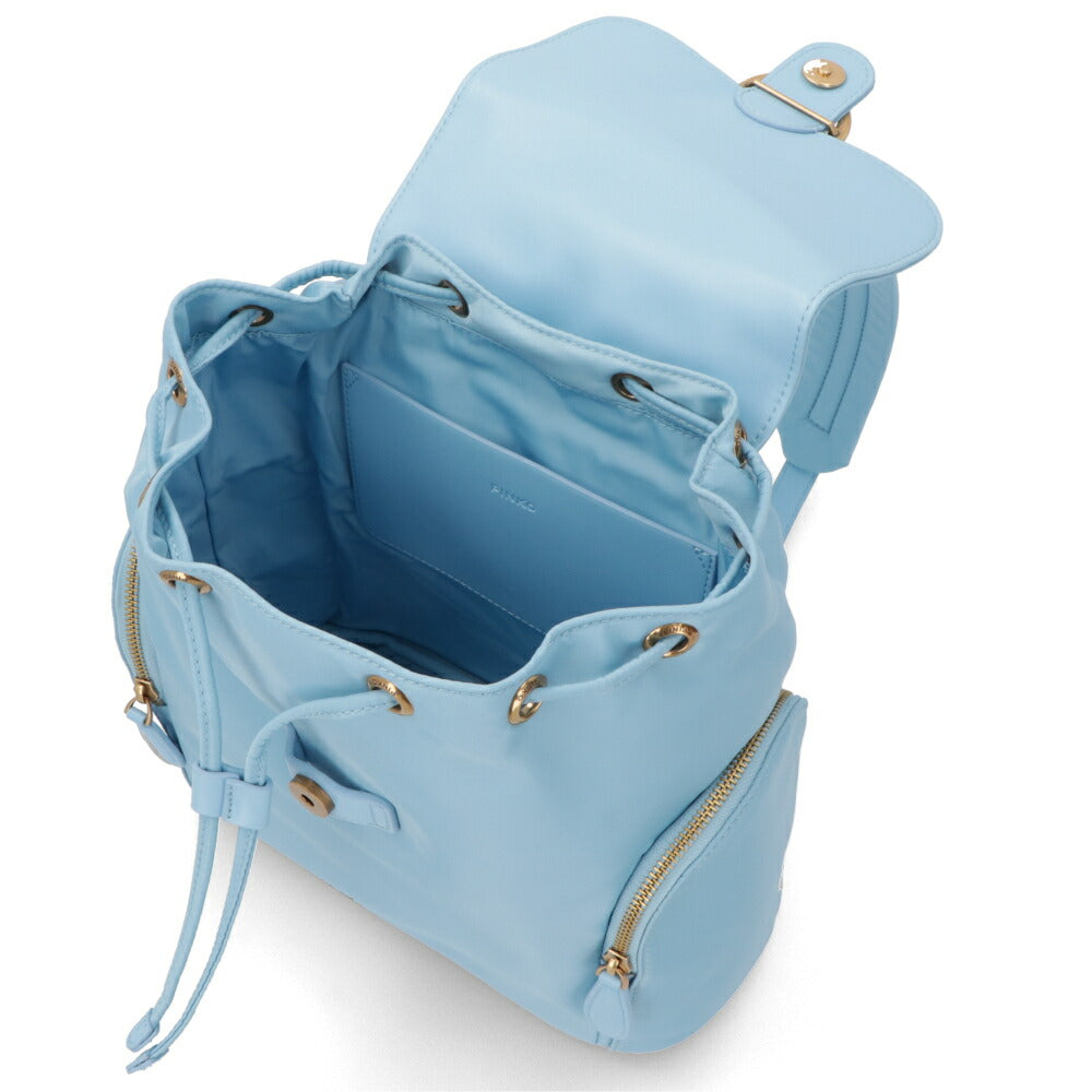 PINKO リュック ブルー バックパック レザー ナイロン 1P22KV-Y7UX