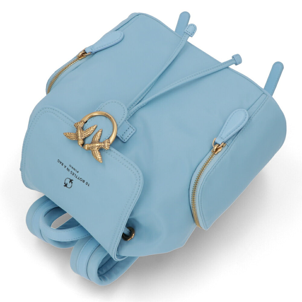 PINKO リュック ブルー バックパック レザー ナイロン 1P22KV-Y7UX