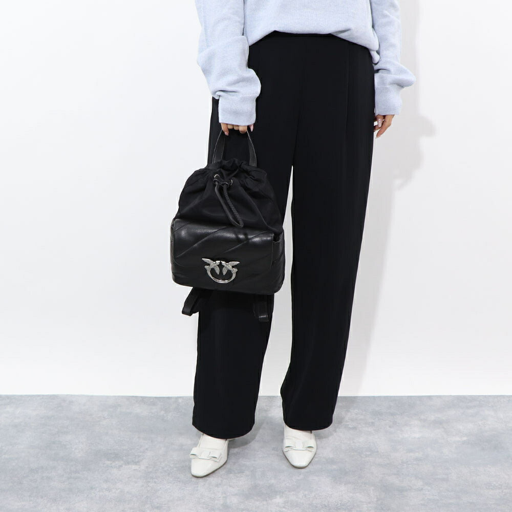 PINKO リュック ブラック バックパック レザー ナイロン キルティング 1P22LG-Y85R