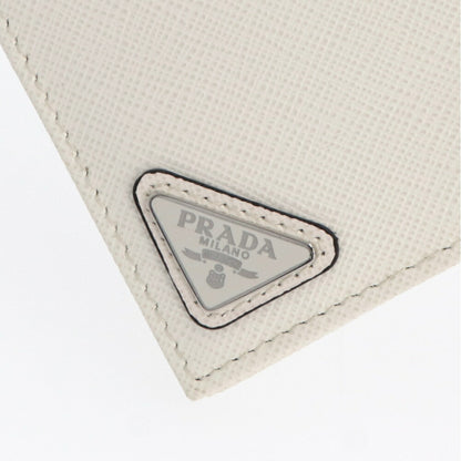 プラダ PRADA PRADA 雑貨 カードケース・名刺入れ メンズ ホワイト レザー サフィアーノ トライアングル プレート 名刺入れ  2MC101 QHH
