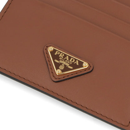 プラダ PRADA PRADA 雑貨 カードケース ユニセックス F0002 ブラウン シティカーフ シティカーフレザー トライアングル プレート ミニ財布  1MC025 2CNP