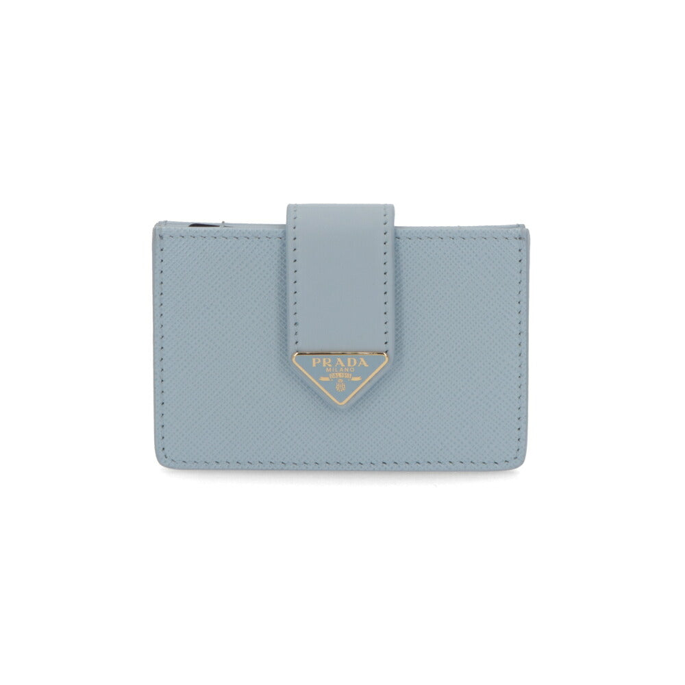 PRADA カードケース ライトブルー ピンク トライアングルロゴ カードホルダー 1MC211 2DYG