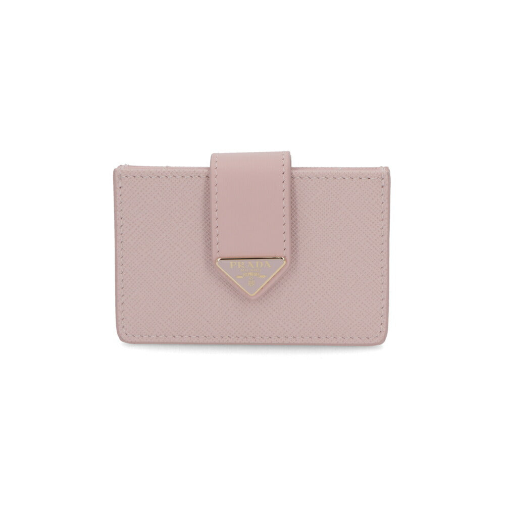 PRADA カードケース ライトブルー ピンク トライアングルロゴ カードホルダー 1MC211 2DYG