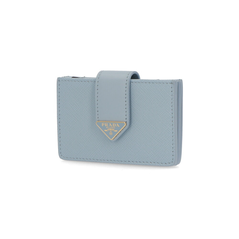 PRADA カードケース ライトブルー ピンク トライアングルロゴ カードホルダー 1MC211 2DYG