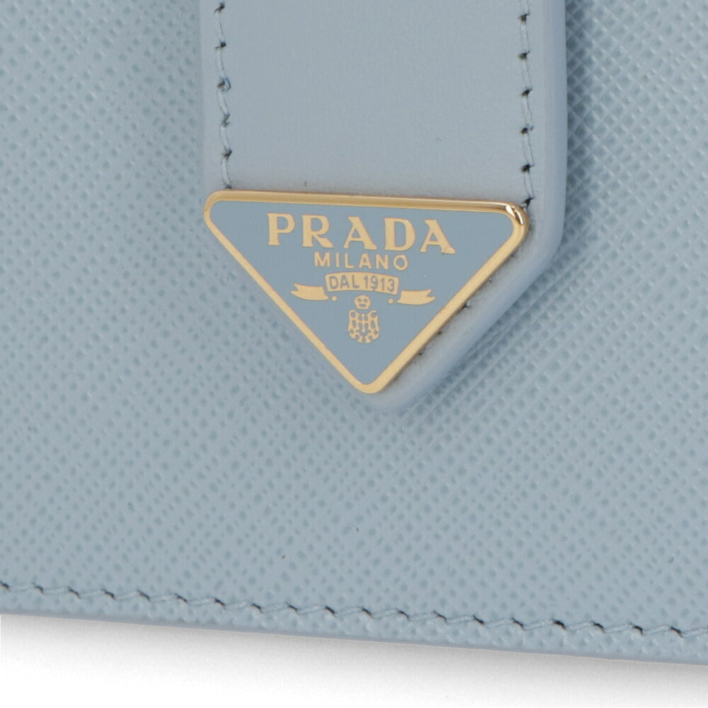PRADA カードケース ライトブルー ピンク トライアングルロゴ カードホルダー 1MC211 2DYG