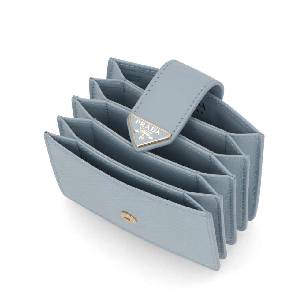 PRADA カードケース ライトブルー ピンク トライアングルロゴ カードホルダー 1MC211 2DYG