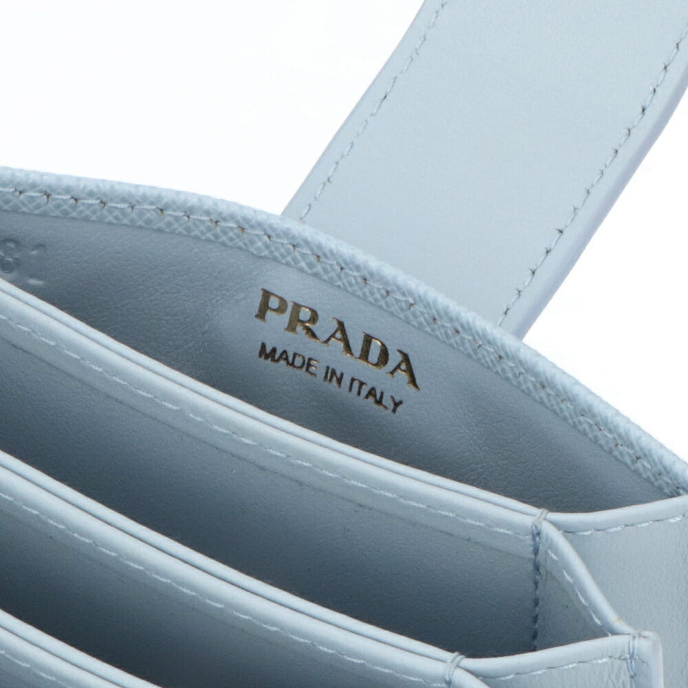 PRADA カードケース ライトブルー ピンク トライアングルロゴ カードホルダー 1MC211 2DYG