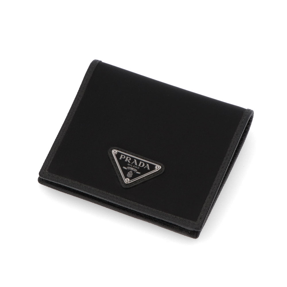 PRADA 二つ折り財布 ブラック トライアングルロゴ 2MO004 2DMH