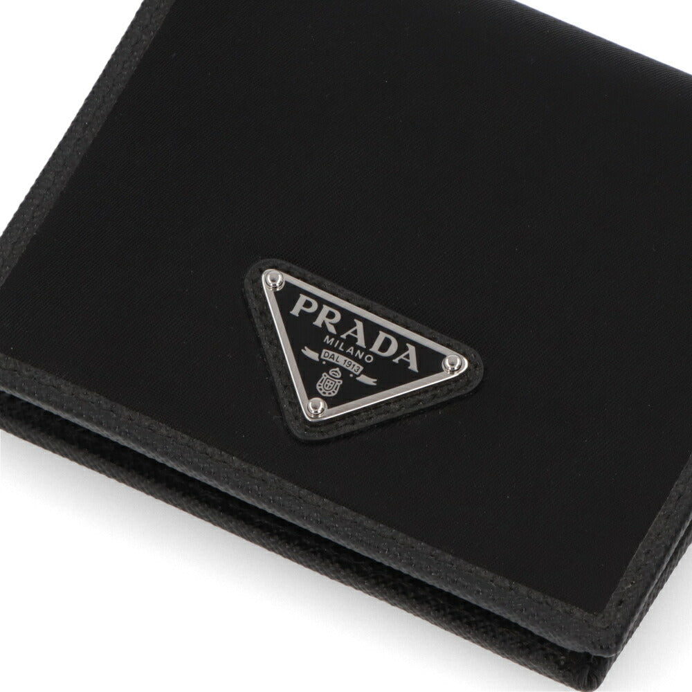 PRADA 二つ折り財布 ブラック トライアングルロゴ 2MO004 2DMH