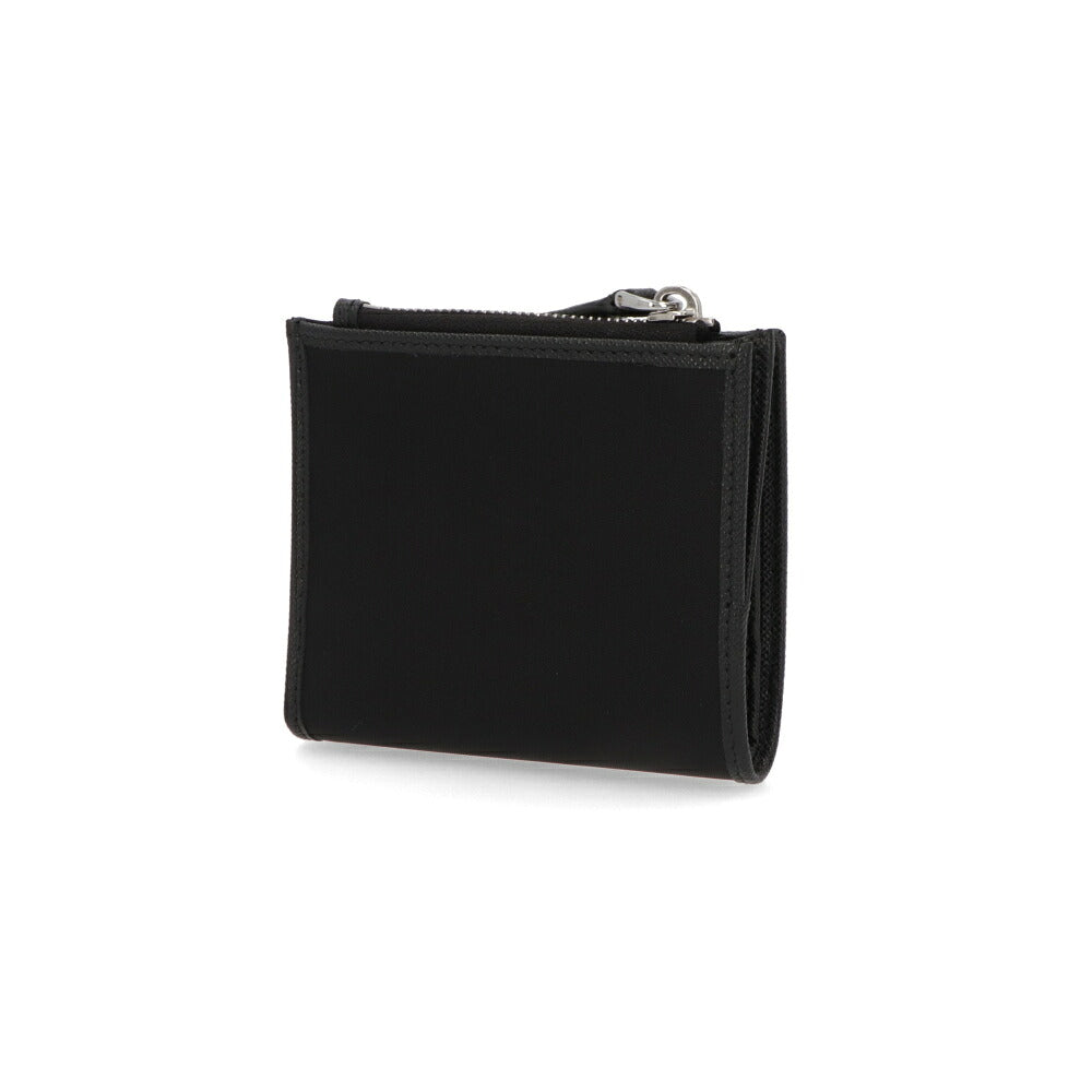 プラダ PRADA ブラックレザーナイロン 二つ折り財布 トライアングル