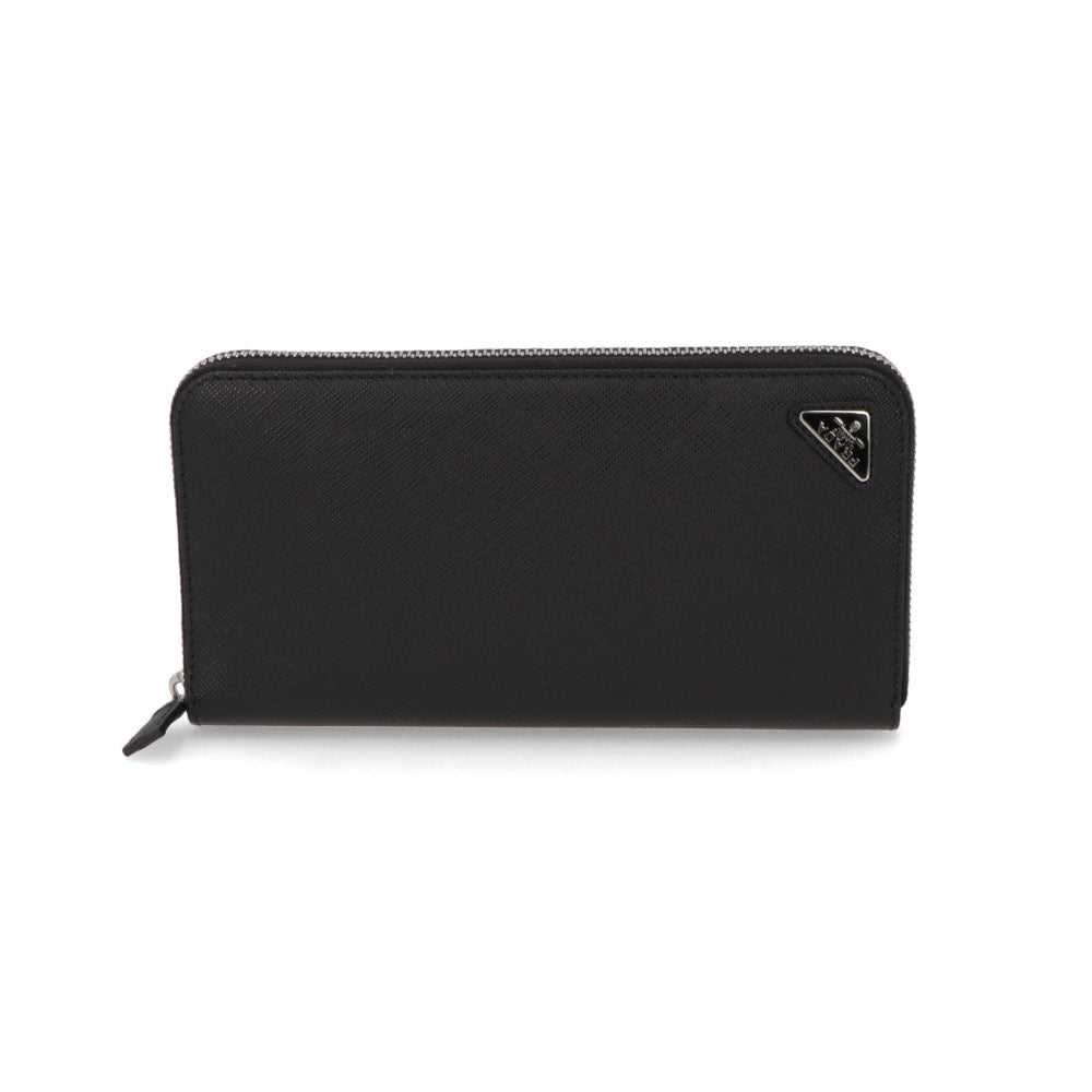 PRADA プラダ レディース 財布 長財布 ブラック レザー ラウンドファスナー ラウンドジップ 2ML317 QHH F0002