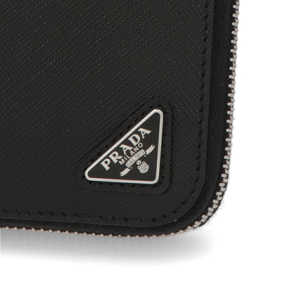 PRADA プラダ レディース 財布 長財布 ブラック レザー ラウンドファスナー ラウンドジップ 2ML317 QHH F0002