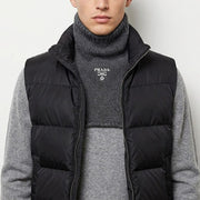 PRADA マフラー スレートグレー ネックウォーマー ロゴ UMS453 13J1