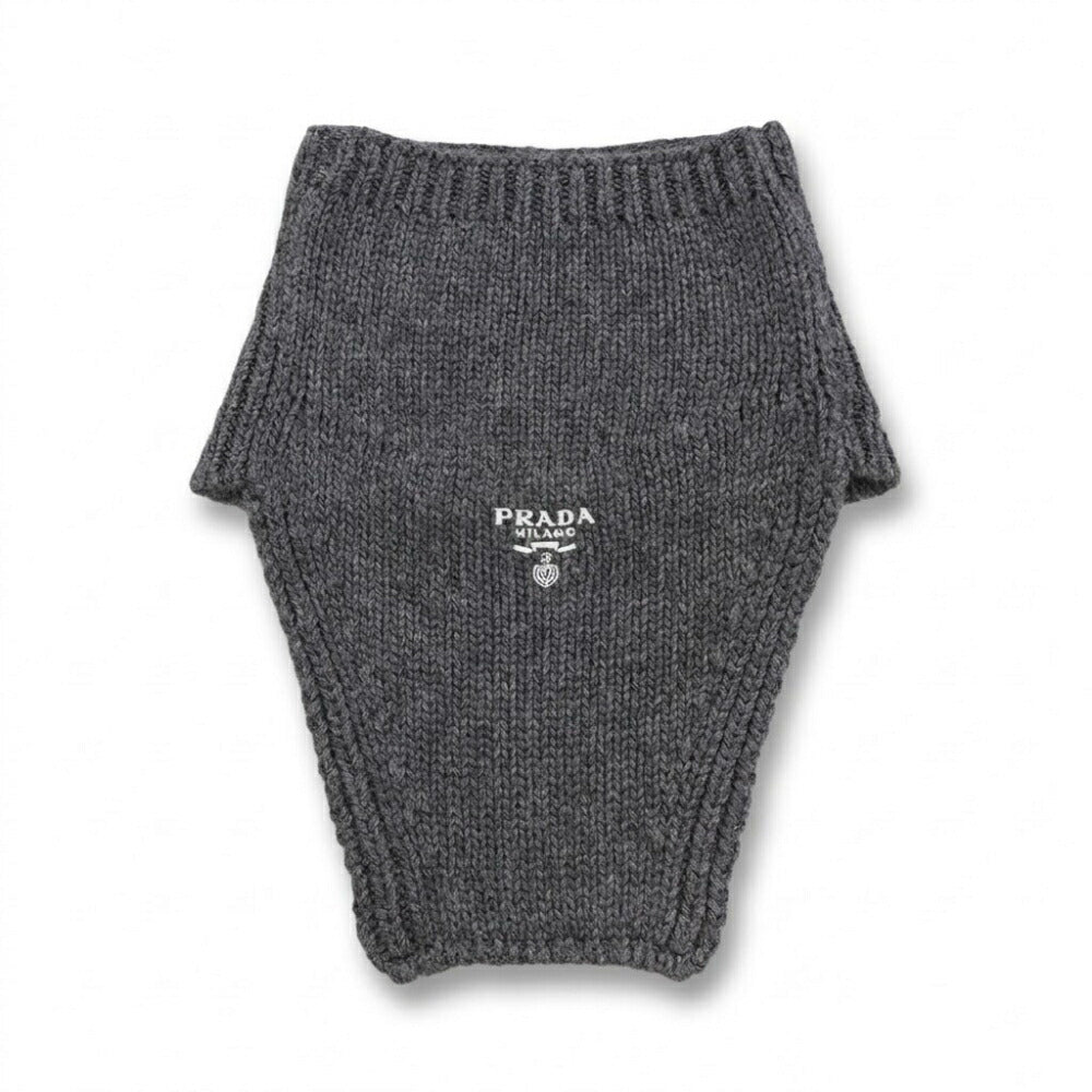 PRADA マフラー スレートグレー ネックウォーマー ロゴ UMS453 13J1